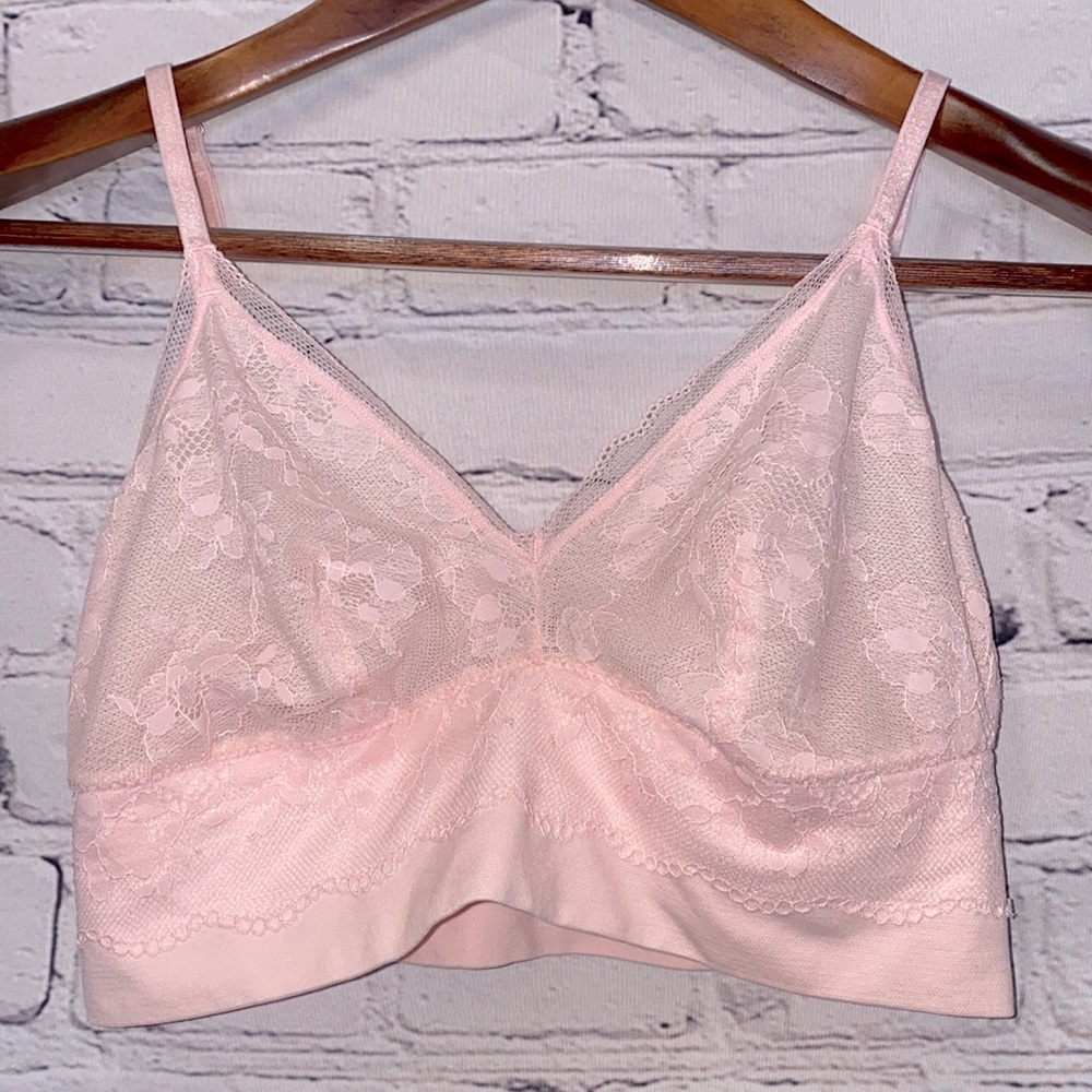 Victoria's Secret Pink Lace Bralette Size Small Excellent Condition